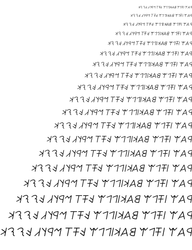 Specimen for Kurinto Cali Aux Bold Italic (Lydian script).