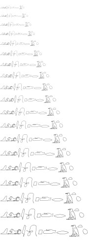 Specimen for Kurinto Cali Aux Italic (Egyptian_Hieroglyphs script).
