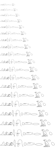 Specimen for Kurinto Cali Aux Regular (Egyptian_Hieroglyphs script).