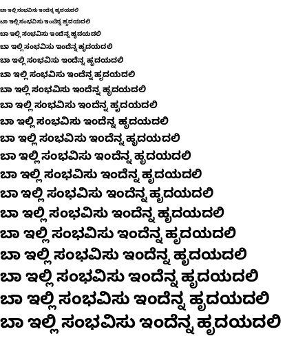 Specimen for Kurinto Cali Bold (Kannada script).