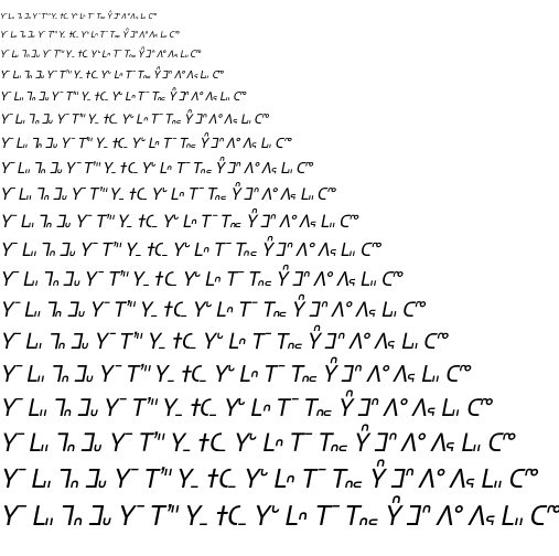 Specimen for Kurinto Cali Bold Italic (Miao script).