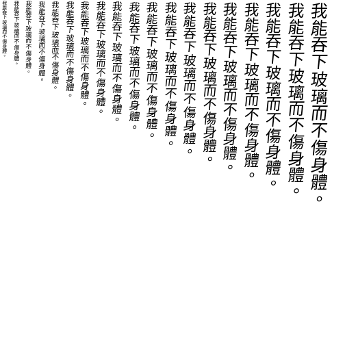 Specimen for Kurinto Cali TC Italic (Han script).