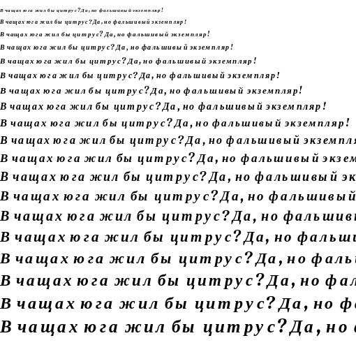 Specimen for Kurinto Grga Core Bold Italic (Cyrillic script).