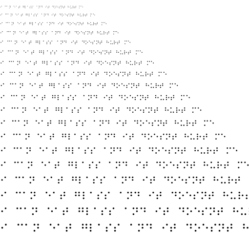 Specimen for Kurinto Mono SemiWide Bold (Braille script).