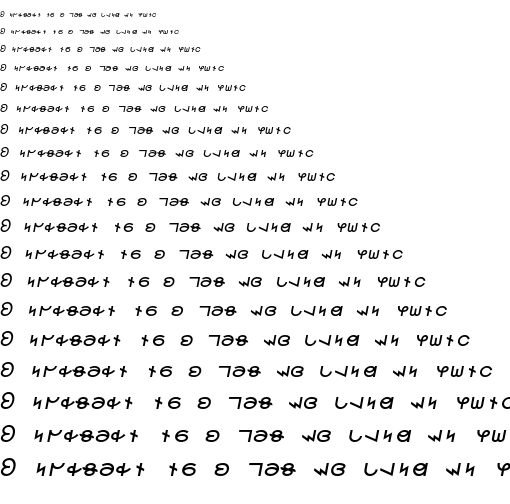 Specimen for Kurinto Mono SemiWide Bold Italic (Deseret script).