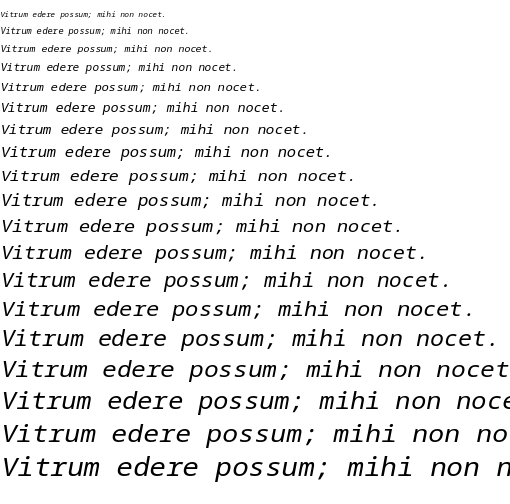Specimen for Kurinto Mono SemiWide Italic (Latin script).