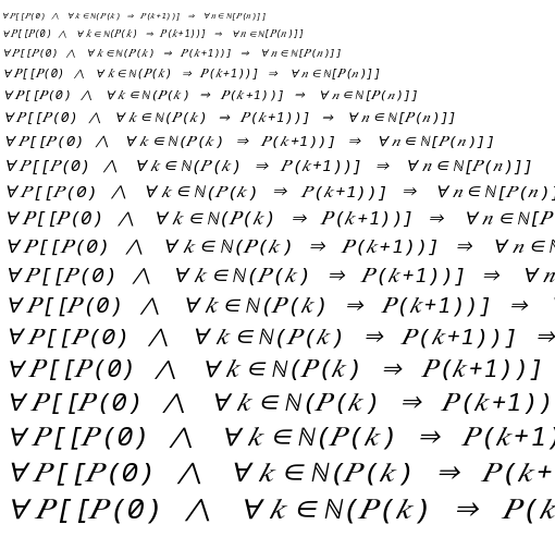 Specimen for Kurinto Mono SemiWide Italic (Math script).