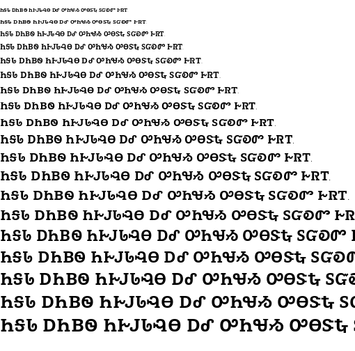 Specimen for Kurinto Plot Bold (Cherokee script).
