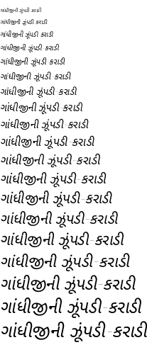 Specimen for Kurinto Plot Italic (Gujarati script).