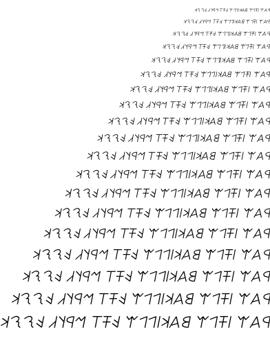 Specimen for Kurinto Sans Aux Bold Italic (Lydian script).