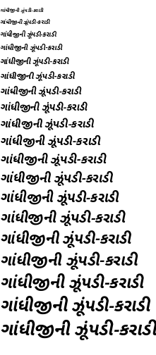 Specimen for Kurinto Sans SemiBold Italic (Gujarati script).