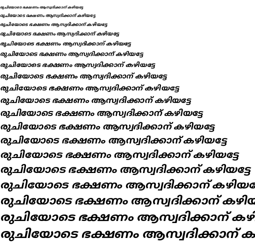 Specimen for Kurinto Sans SemiBold Italic (Malayalam script).