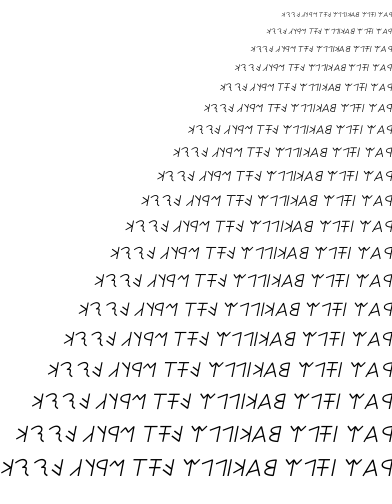 Specimen for Kurinto Seri Aux Bold Italic (Lydian script).