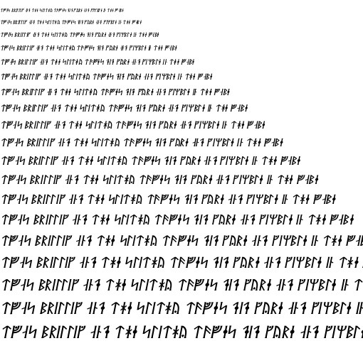 Specimen for Kurinto Seri Aux Bold Italic (Runic script).