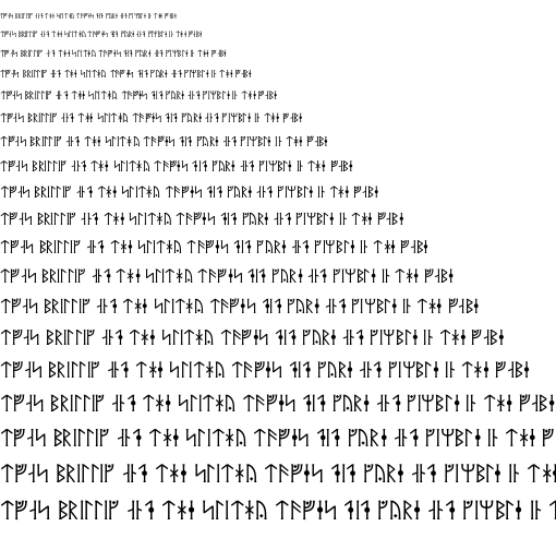 Specimen for Kurinto TMod Aux Regular (Runic script).