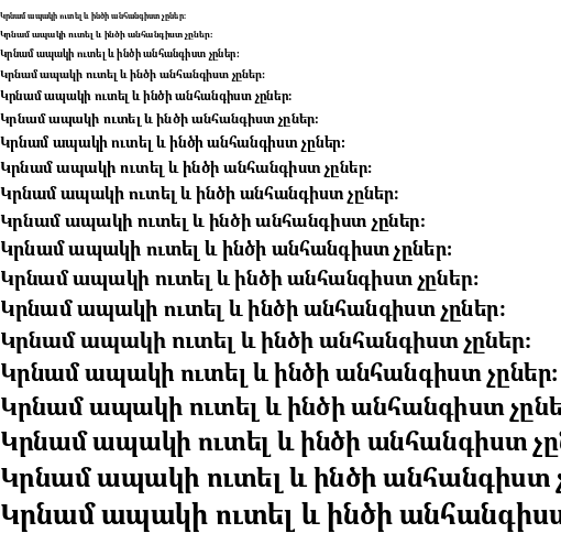 Specimen for Kurinto TMod Bold (Armenian script).