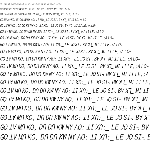Specimen for Kurinto TMod Bold Italic (Lisu script).