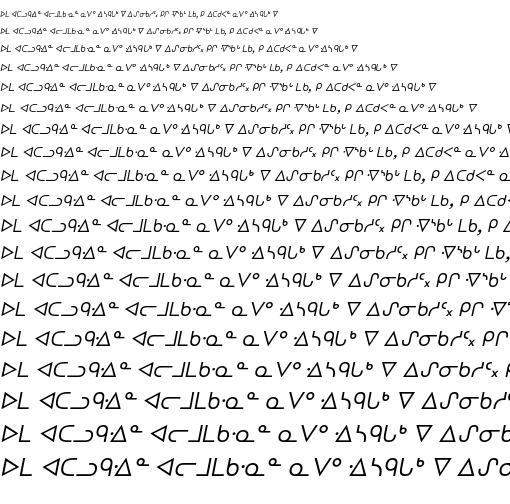 Specimen for Kurinto Text Bold Italic (Canadian_Aboriginal script).