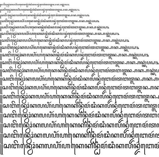 Specimen for Kurinto Type Narrow (Javanese script).