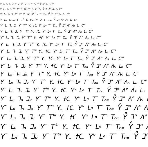 Specimen for Kurinto Type SemiWide Bold Italic (Miao script).