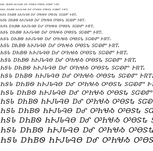 Specimen for Kurinto Type SemiWide Italic (Cherokee script).