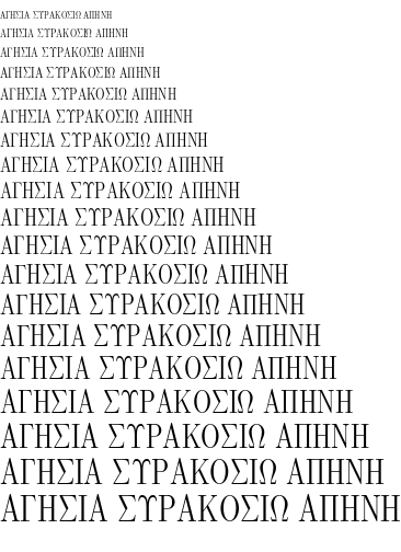Specimen for Latin Modern Roman Dunhill 10 Regular (Greek script).