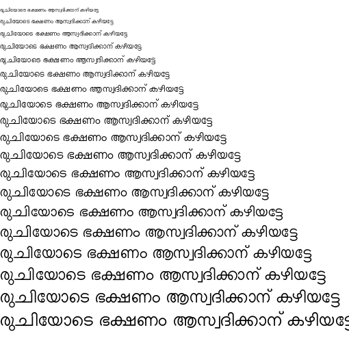 Specimen for Lohit Malayalam Regular (Malayalam script).