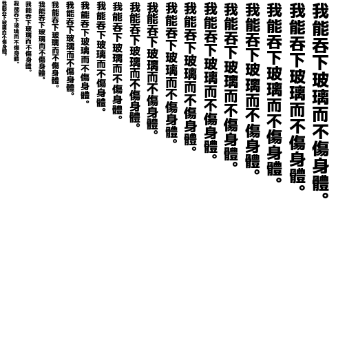 Specimen for M+ 1c heavy (Han script).