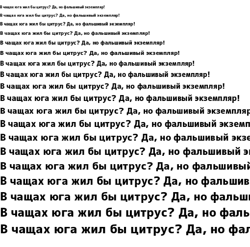 Specimen for M+ 2c heavy (Cyrillic script).