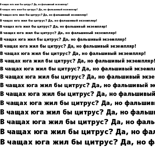 Specimen for M+ 2p black (Cyrillic script).