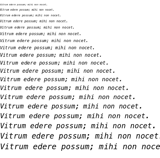 Specimen for Meslo LG M Italic (Latin script).
