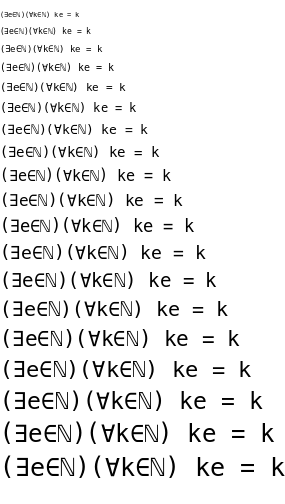 Specimen for Meslo LG M Regular (Math script).