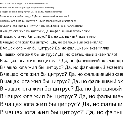 Specimen for Migu 1C Regular (Cyrillic script).