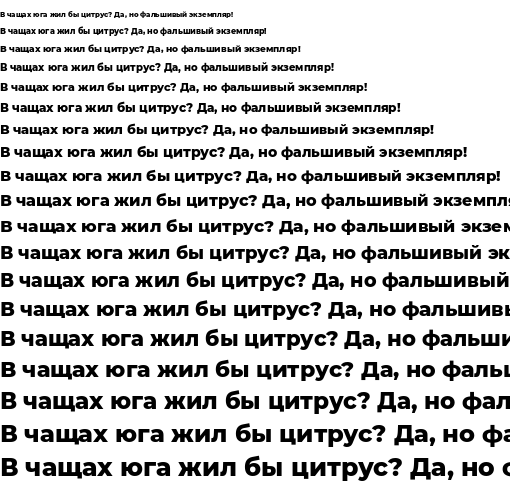 Specimen for Montserrat ExtraBold (Cyrillic script).