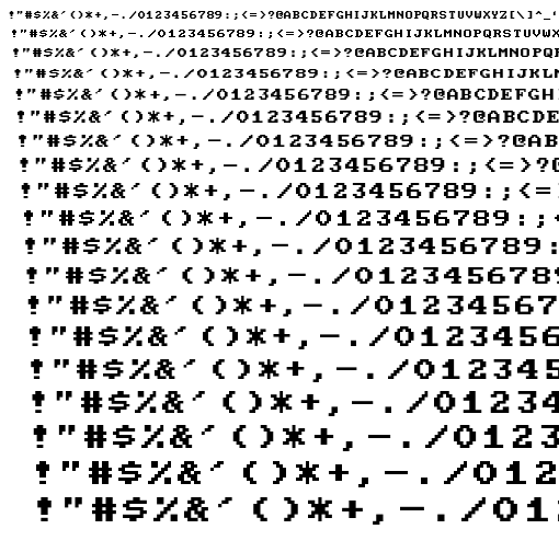 Specimen for Mx437 Acer VGA 9x8 Regular (Hiragana script).