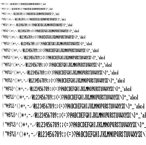 Specimen for Mx437 Apricot 256L-2y Regular (Hiragana script).