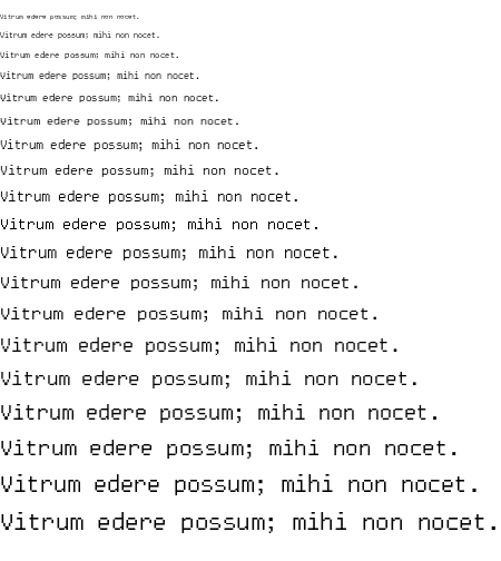 Specimen for Mx437 ApricotXenC Regular (Latin script).
