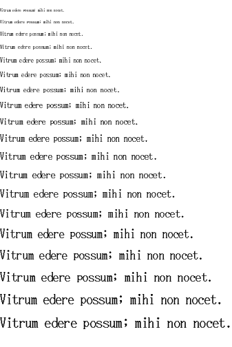 Specimen for Mx437 DOS/V re. JPN30 Regular (Latin script).