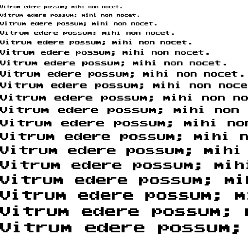 Specimen for Mx437 EagleSpCGA Alt2 Regular (Latin script).