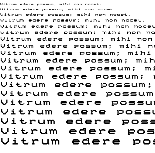 Specimen for Mx437 HP 100LX 16x12 Regular (Latin script).