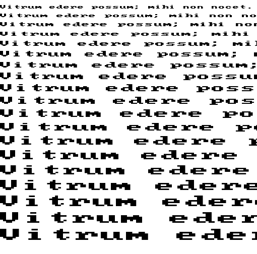 Specimen for Mx437 IBM BIOS-2x Regular (Latin script).