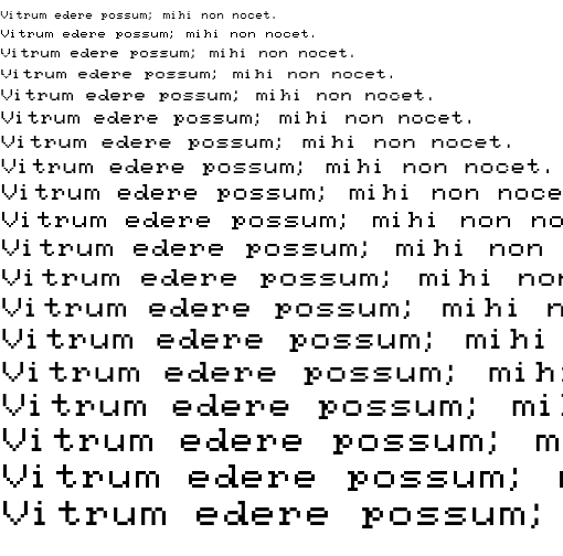 Specimen for Mx437 IBM CGAthin Regular (Latin script).