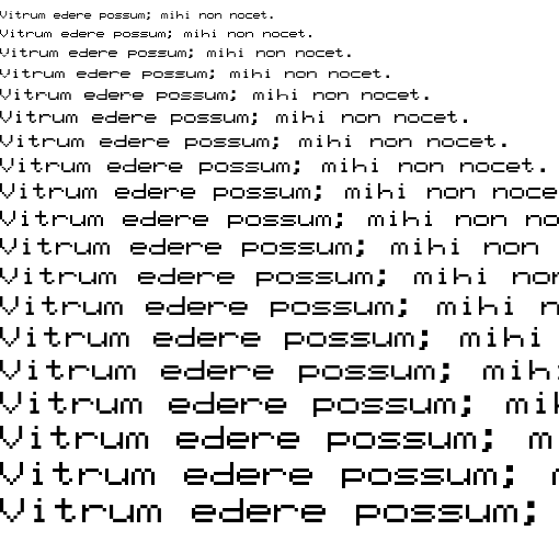 Specimen for Mx437 Kaypro2K G Regular (Latin script).