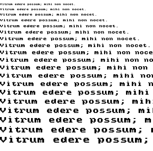 Specimen for Mx437 Olivetti M15 Regular (Latin script).