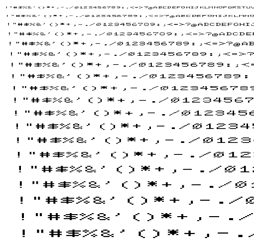 Specimen for Mx437 Philips :YES G-2x Regular (Hiragana script).