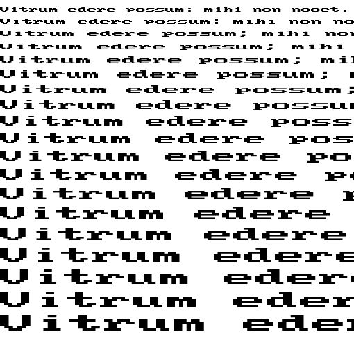 Specimen for Mx437 Tandy1K-II 200L-2x Regular (Latin script).