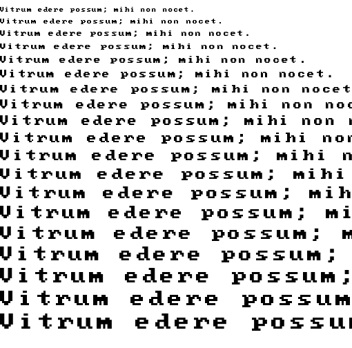 Specimen for Mx437 Trident 9x8 Regular (Latin script).