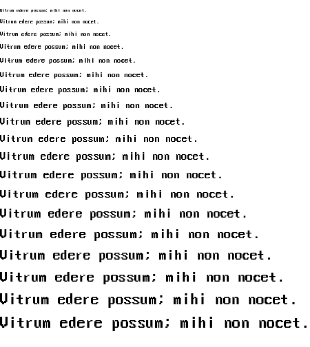 Specimen for Mx437 TridentEarly 8x16 Regular (Latin script).