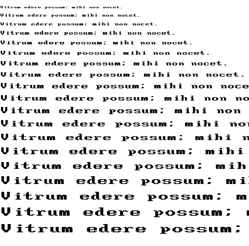 Specimen for Mx437 Wyse700a Regular (Latin script).