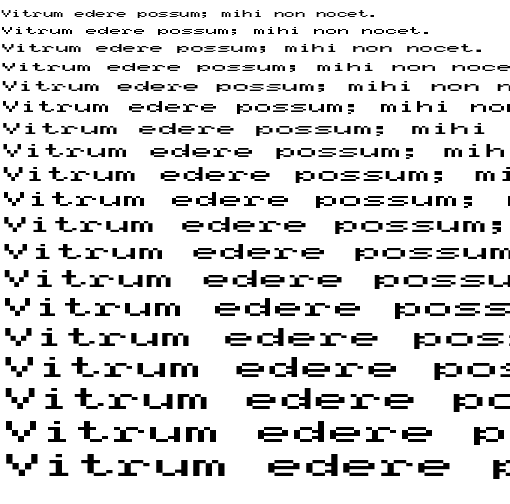 Specimen for MxPlus HP 100LX 6x8-2x Regular (Latin script).